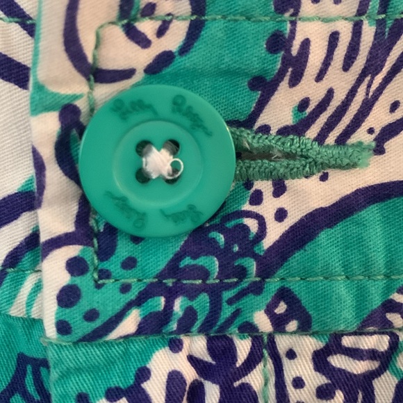 Women’s Lilly Pulitzer The Callahan Shorts Sz.6 Turquoise Blue & White Paisley - Picture 3 of 9